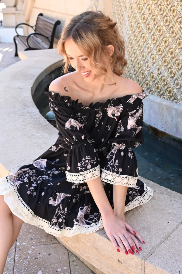 Boho Blossom Mini Dress - Image 2