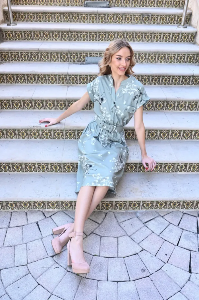 Vintage Bloom Midi Dress - Image 3