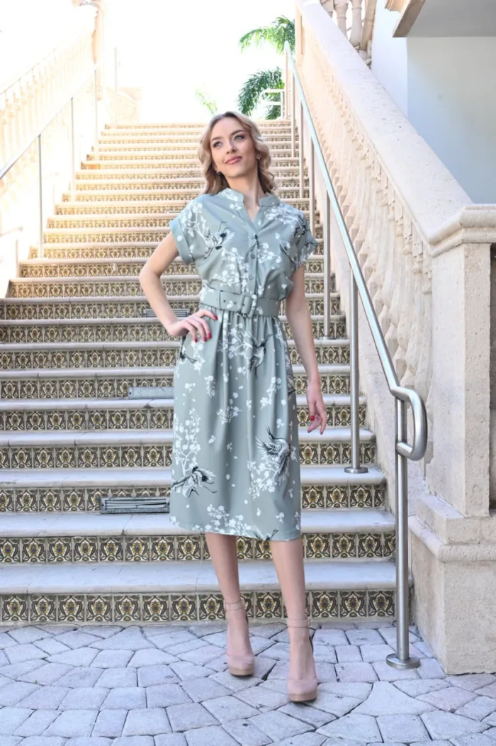 Vintage Bloom Midi Dress